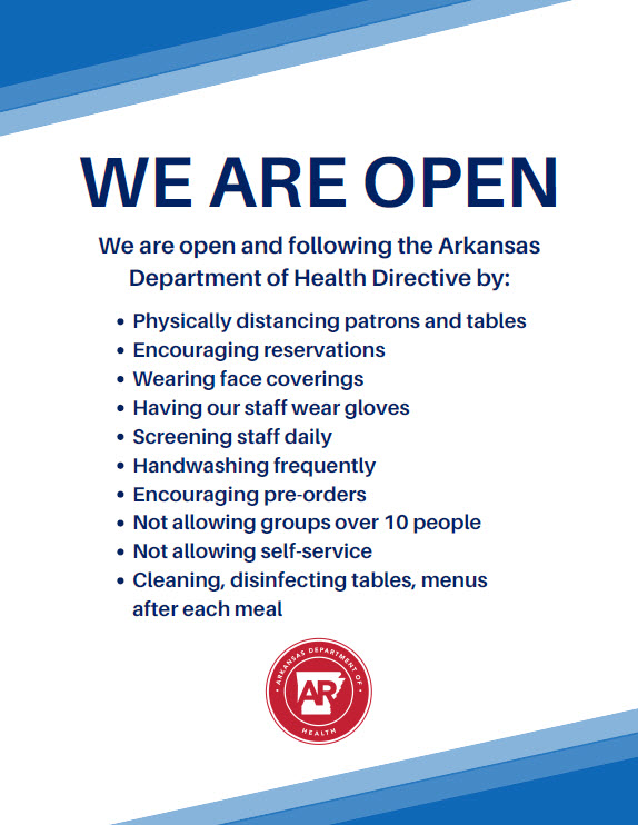 AR COVID We Are Open Restaurant